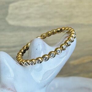 14KYG Beaded Diamond Eternity Ring Band